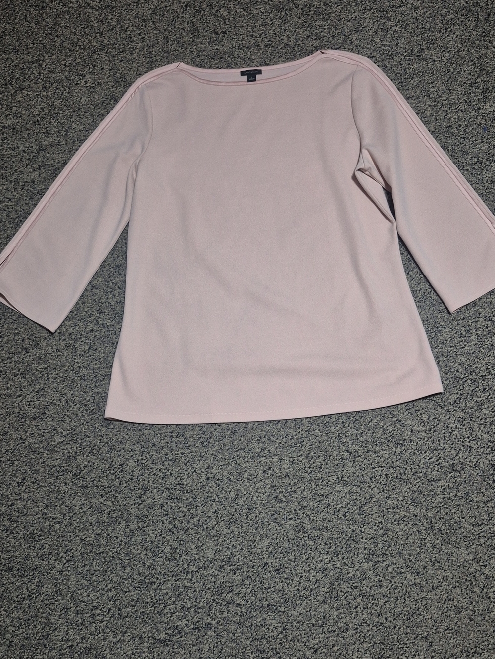 Ann Taylor Light Pink Boatneck 3/4 Sleeve Top
